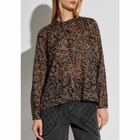 Isabel Marant Etoile Maria Skjorte, Black/Ochre